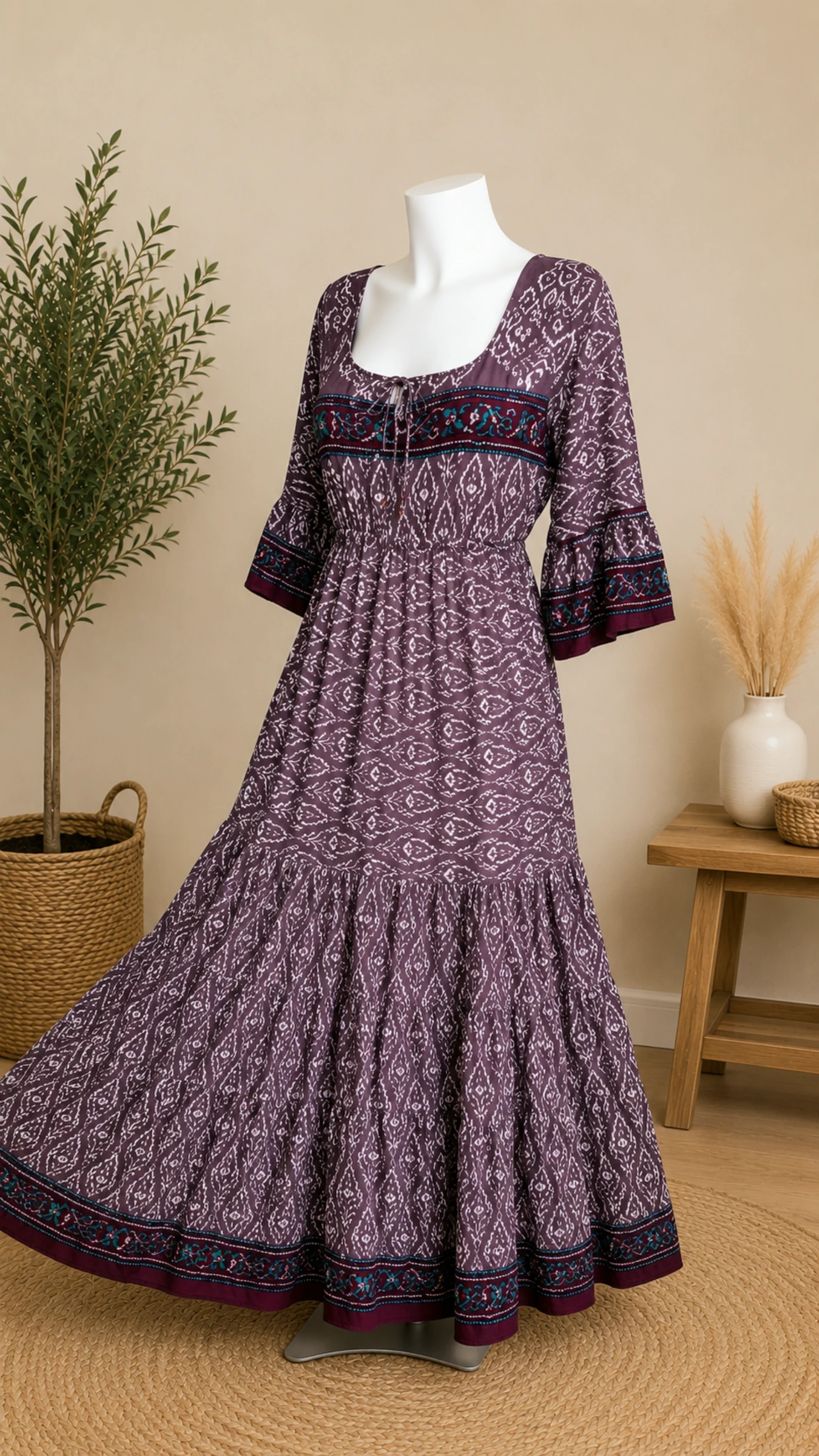 Vestido largo doho estampado talla M/L- Muslin